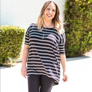 Lularoe black and white striped Irma
